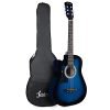 JUAREZ Wood Acoustic Guitar, [Left Handed] 96.52 Cm (38 Inch) Cutaway, 38Cl/Tbls With Bag, Strings, Pick And Strap, Blue Sunburst