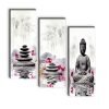 SAF set of 3 Lord Buddha UV textured self adeshive wall painting for home decoration SANF-SJ179