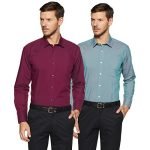 Amazon Brand – Symbol Men’s Solid Regular Shirt (SS18-SMFS-214_Dk. Green/Majenta 39)