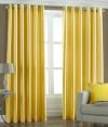 Homefab India Royal Silky Grommet Long Door Curtain – 9 feet, Yellow – 2 Piece