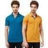 Wear Your Opinion Men’s Polo Collar Neck Half Sleeve Tshirt (Combo of 2 Tshirt,TealBlue/Mustard,X-Large)