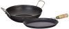 Amazon Brand – Solimo Sheet Metal Iron Cookware Set of 2 Pcs (Tawa 23 cm, Kadai 24 cm, Induction Friendly (Black)