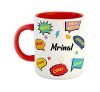 ASHVAH Customized Mrinal Name Ceramic Coffee Mug – Happy Birthday Gift for Daughter, Sister, Wife, Friend, Return Gift for Kids, Color – Red, Name -Mrinal