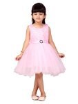 Aarika Girl’s Net Fit and Flare Knee-Length Dress (FK-SHM-1509_Pink