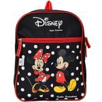 Heart Home Polyester Waterproof Disney Mickey & Minnie Mouse Dot Print Backpack|Sturdy School Bag For Kids,13 Inch (Black)