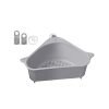 Suzec Plastic Triangle Shape Sink Storage Rack Drain Shelf Suction Cup Sink Soap Holder Kitchen Sucker Storage Drain Rack Corner Organizer, Multifunctional Kitchen Drainer Storage Rack (Multicolor)