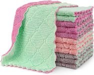 SynSo Microfiber Cleaning Cloth | Pack of 8 | Soft | Absorbent | Lint Free | for Kitchen; Bathroom; Furniture; Glass & Mirrors, (Small, 25 * 25cm)