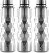 Classic Essentials Stainless Steel Puro Water Bottle 1000Ml(Pack Of 3) 1000 Ml Bottle(Pack Of 3, Silver, Steel)