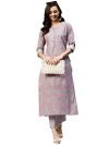 ANNI DESIGNER Women’s Cotton Blend Straight Printed Kurta with Palazzo (Lochna Grey_XXL_ Grey_XX-Large)