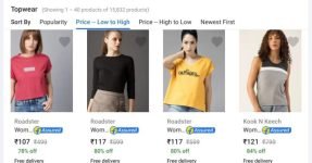 Women tshirts starts from ₹119