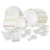 Cello Opalware Dazzle Series Secret Garden Dinner Set, 35Pcs | Opal Glass Dinner Set For 6 | Light-Weight, Daily Use Crockery Set For Dining | White Plate And Bowl Set
