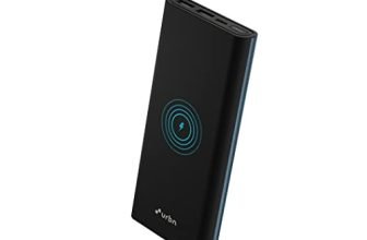 Urbn 10000 Mah 15W Li-Polymer Premium Black Edition Wireless Power Bank | 22.5W Fast Charging | Type C Power Delivery (1 Input, 3 Output) | Made In India| Free Type C Cable (Black)