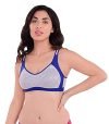Rnr Fashions Low Impact Women’S Everyday Cotton Padded Sports Bra For Gym/Running/Workout Full Support Sports Bra – 38Blue