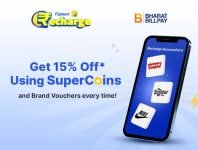 Flipkart : Now You Can Do Mobile Recharge Via Flipkart App & Get 15% Off Upto Rs.25 Using Supercoins.