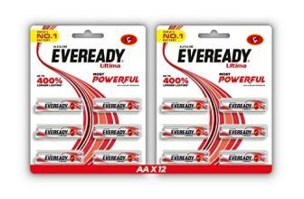Eveready Ultima Aa Alkaline Battery, Pack Of 12