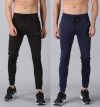 Kraasa Solid Men Black, Dark Blue Track Pants