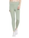 Clovia Women’s Slim Fit Polyester Activewear Ankle Length Printed Tights (AB0042P11_Green_M)