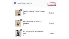 XYXX Deal : 5 Premium Innerwear at ₹999.Trunks : Briefs : Vest : •Add Any 5 & Goto Payment Page, Price Will Be ₹999 (No Code Required).•You Can add Multiple ColoursGet Top Quality Products (As It’s Premium Brand)🔥
