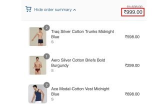 XYXX Deal : 5 Premium Innerwear at ₹999.Trunks : Briefs : Vest : •Add Any 5 & Goto Payment Page, Price Will Be ₹999 (No Code Required).•You Can add Multiple ColoursGet Top Quality Products (As It’s Premium Brand)🔥