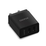 AGARO Dual Port Wall Charger, Fast Charging, 3.1 Amps, Compatible with USB Type C, Micro Cable, Charger for All Smartphones & Tablets- Black