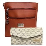 ALIZA ladies combo sling bag (Set of 2) (Tan)