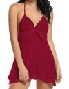 DHREXV Babydoll Nightwear Lingerie with Panty Short Transparent Nighty for Women Bra Panty Set for Women Baby Doll Night Dress Babydoll Lingerie for Honeymoon (Free Size, Maroon)