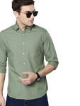 Dennis Lingo Men’s Solid Dusty Green Casual Shirt (C301_Dusty Green_M)
