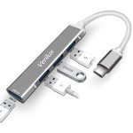 Verilux® USB C Hub Multiport Adapter with 4 USB Ports High Speed 3.0 USB Hub for Laptop USB Type C Hub for Macbook Pro Air C-Type Smartphones USB Extender with Multi USB Port for Laptop Type-C Devices