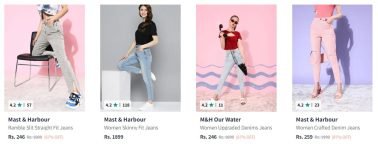 Myntra Deal : 87% Off On Mast & Harbour Women ClothingTshirts from 90 : Tops from 90 : Jeans from 246 : Dresses from 194 : Trousers from 246 :