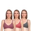 Liigne Women Non Padded Bra – Made of Pure Cotton Full Coverage Non Wired Seamless Pushup Soft Cup for T-Shirt Saree Dress Sports Garment for Daily Use (Pack of 3)