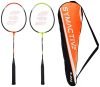 Amazon Brand – Symactive Badminton Racquet Set for Beginners, S222, Set of 2, Green & Orange