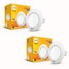 Wipro Garnet 5W Round Downlight Junction Box | Red | Glare-Free Design | Recessed Down Light For False Ceiling | Cutout ∼ 3 Inch | Pack Of 2