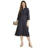 anubhutee Women’s Cotton Printed A-Line Indo Western Dress Navy Blue