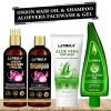 Latibule Hair Growth Onion Oil & Shampoo,Oil Control For Oil Free Aloevera Face Wash And Gel(4 Items In The Set)