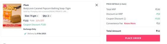 Myntra Deal : Flat Rs.100 Off On Plum Beauty Products Apply Code : PLUMVEGAN   More :  Add 2 Quantity Soap & Apply Code 👉PLUMVEGAN