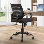 CELLBELL Desire C104 Mesh Mid-Back Ergonomic Office Chair/Study Chair/Revolving Chair/Computer Chair for Work from Home Metal Base Height Adjustable Chair [Black]