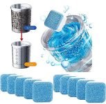 HEKIBE Pack of 12 De-Scalers, Washing Machine Cleaner Tablet/Washing Machine Cleaner Powder/Descaling Powder for Tub & Drum Suitable For Top Load & Front Load Washing Machine