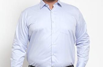 Pluss Men’S Solid Regular Fit Shirt (Msfhs1692B- Blue 50)