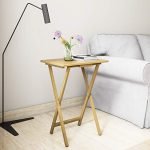 Amazon Brand – Solimo Folding Table (Natural Finish, Rubber Wood)