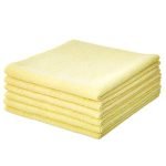 Amazon Brand – Solimo Microfiber Cleaning Cloth – 40 x 40 cm, Yellow, Set of 6, 350 gsm