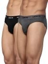Levi’s Men’s Cotton Style #009 Neo Regular Fit Solid Brief (Pack of 2) (#009-BRIEF-DK GMEL/BLK-P2_Dk. Grey Melange,Black_L)