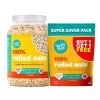 Yogabar 100% Rolled Oats 1kg (Buy 1 Get 1 FREE) | Premium Golden Rolled Oats, Gluten Free Oats with High Fibre (Rolled Oats 1 Kg Each)