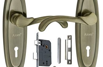 Atom Heavy Duty Mortise Door Lock For Bedroom, Living Room, Main Door, Brass Antique Finish | 3 Keys | 6 Lever Double Stage Lockset For House Hotel Office(412Ky)