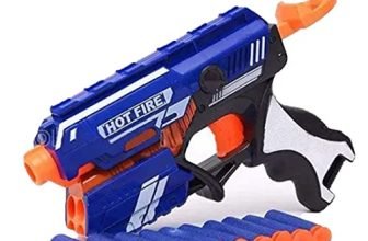 Toy Imagine™ Blaze Storm Hot Fire Dart Gun Toy With 10 Safe Soft Foam Bullet For Target Shooting Fun Activity Battle Fight Indoor & Outdoor Game Best Birthday Gift For Children Kids Boys & Girls.