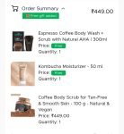 mCaffeine Deal : Buy 1 Get 1 Free Sitewide + Free Moisturizer 50ml (Worth ₹349)Add any 2 Products, 1 Same/Lowest Price Products will be FreeLink : Best Selling Suggestions :Face Wash : Face Scrub : Body Wash : Body Scrub : Also get:➡️ Extra FREE gifts on orders 899+➡️ 20% Cashback in mCaffeine Wallet on Prepaid ordersValid Till 10 PM