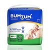 Bumtum Baby Diaper Pants, New Born 20 Count, Double Layer Leakage Protection Infused With Aloe Vera, Cottony Soft High Absorb Technology (Pack of 1)