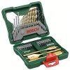 Bosch Professional Drill Bits And Screwdriver Bits Set, 40-Piece, X-Line Green, Masonry+Hss-Tin Metal+Wood Drill Bits, Screwdriver Bits, Countersink Bits And A Universal Holder