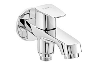 Cera Vine 2-Way Bib Cock With Single Handle And Wall Flange With Chrome Planting Deck Mount (Pack Of 1)