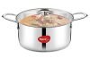 Pigeon Elite Stainless Steel Triply Casserole 22 Cm, Gas Stove And Induction Compatible For Fast Cooking And Longer Heat Retention, Along With Even Heat Distribution- Silver