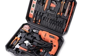 Cheston 13Mm Drill Kit 600W Powerful Impact Drill Machine Kit | Screwdriver Kit With 115 Pieces Tool Kit And Accessories | Hammer Wrench Plier Cutter Spirit Level Tape